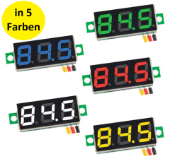 3-stelliges digitales Voltmeter in 5 verschiedenen Farben